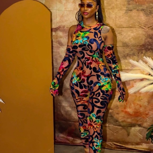 Floral Multicolor Jumpsuit - Picture 1 of 6